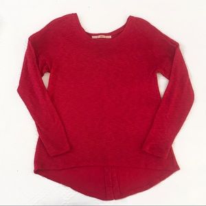 Gibson red button back sweater